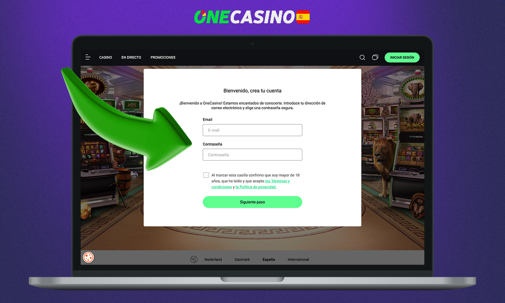 Al registrarse en One Casino, debe proporcionar una dirección de correo electrónico actualizada y una contraseña segura.