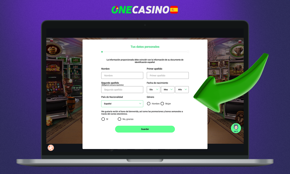 Al crear una cuenta en One Casino, deberá facilitar sus datos personales