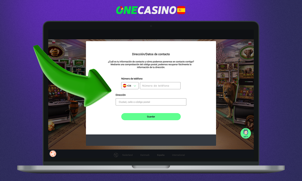 El formulario de inscripción de un Casino también debe incluir un número de teléfono y una dirección actualizados