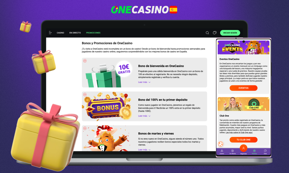 Hay varios bonos y promociones disponibles para los usuarios de One Casino de España